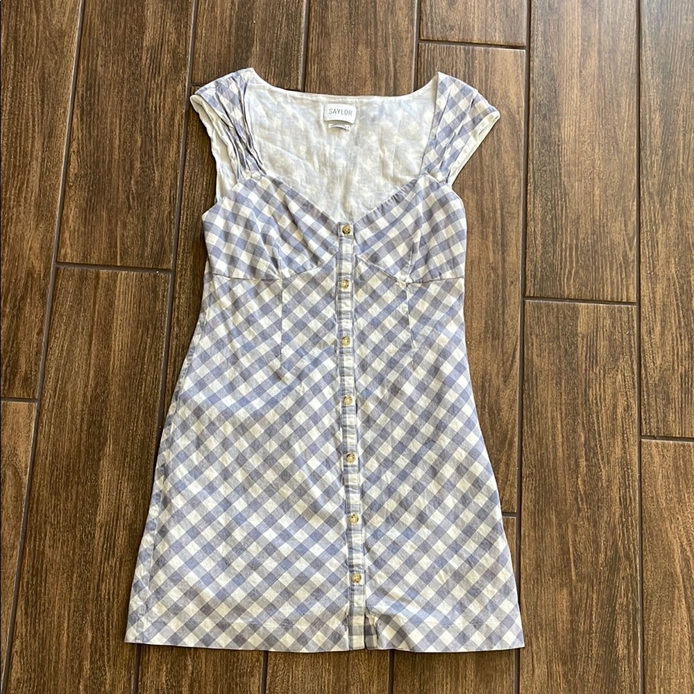 SAYLOR Hadleigh Gingham Mini Dress Size Small